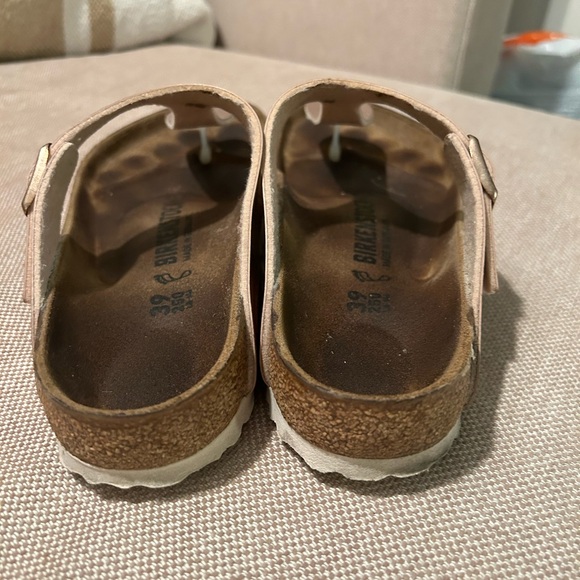 Birkenstock Gizeh Electric Metallic Copper Slide Sandal Flat Thong 39 8/8.5 - Picture 4 of 5